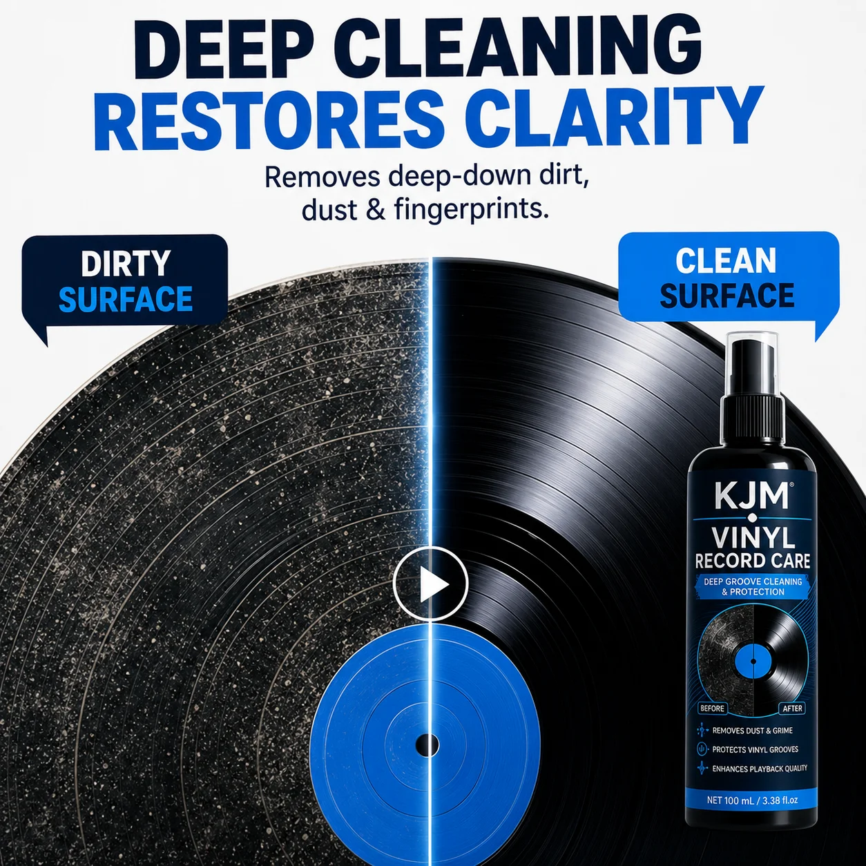 100ml Multi-Scenario All-In-One Cleansing Spray For Vinyl Record Static Grime Erasure & Car Interior Narrow Crevice Dust Removal