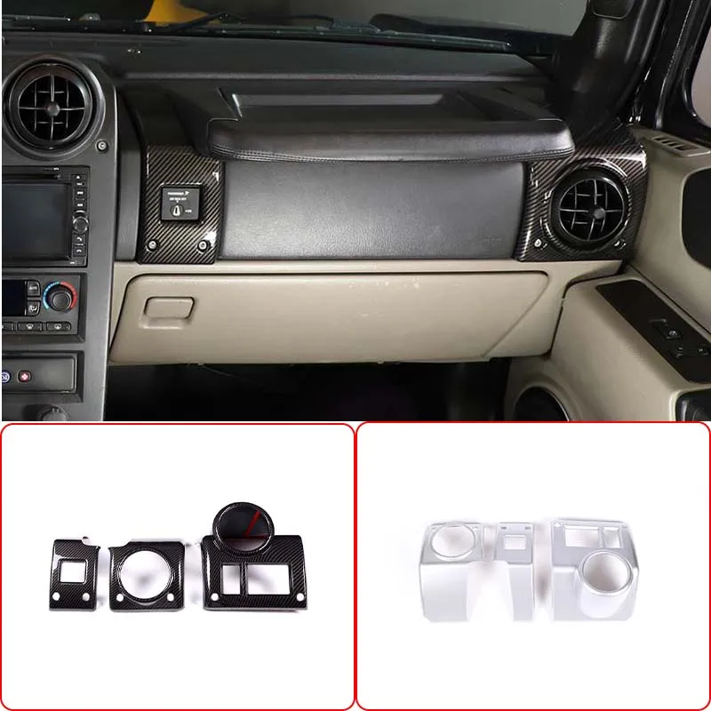 

For Hummer H2 2003-2007 ABS carbon fiber Car Dashboard Side Air Conditioner Outlet Frame Decorative Sticker Car Accessories