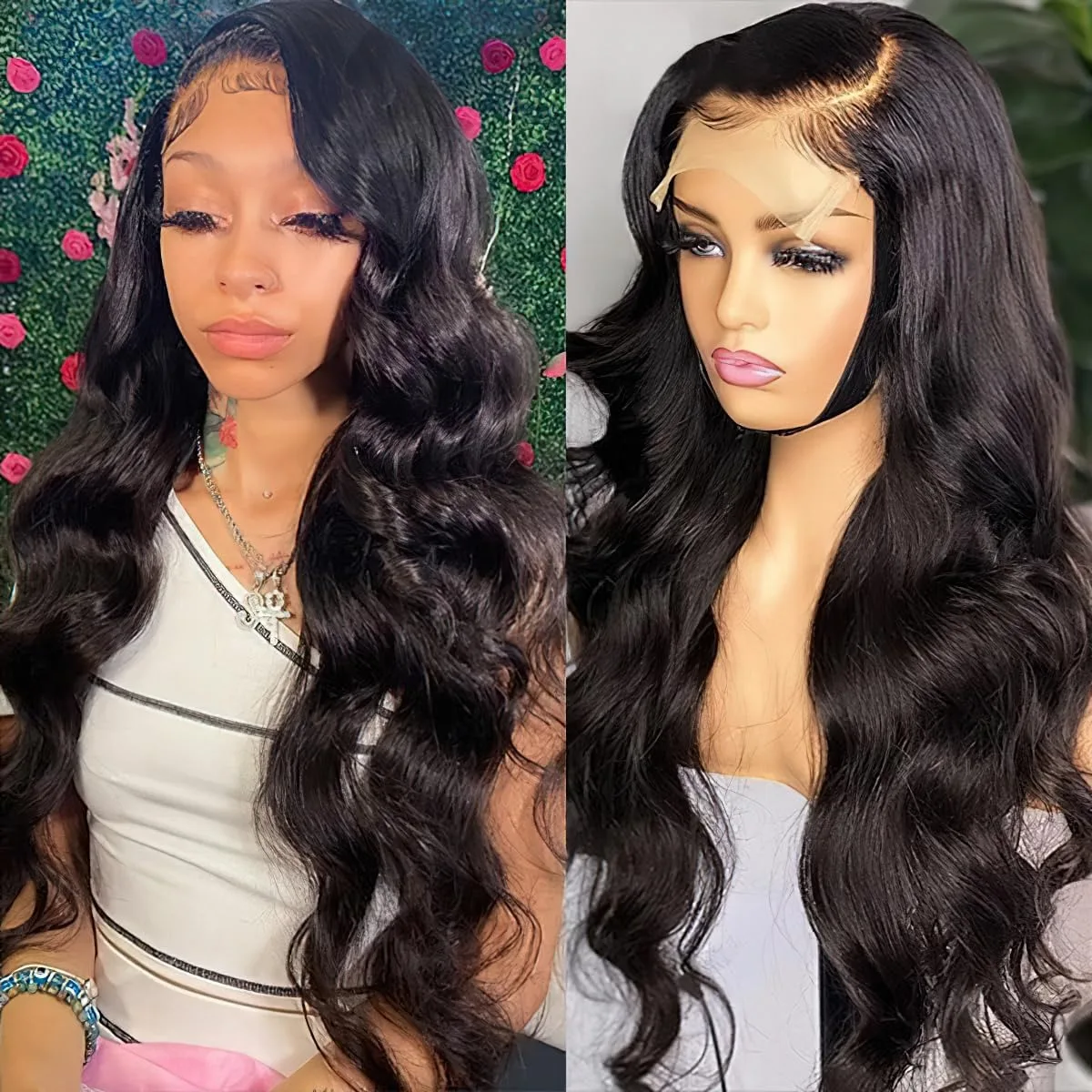 

Парик из натуральных волос 13x4 Body Wave с кружевной передней частью, плотность 210, длина 30-40 дюймов, парик 13x6 HD с прозрачной кружевной передней частью для чернокожих женщин