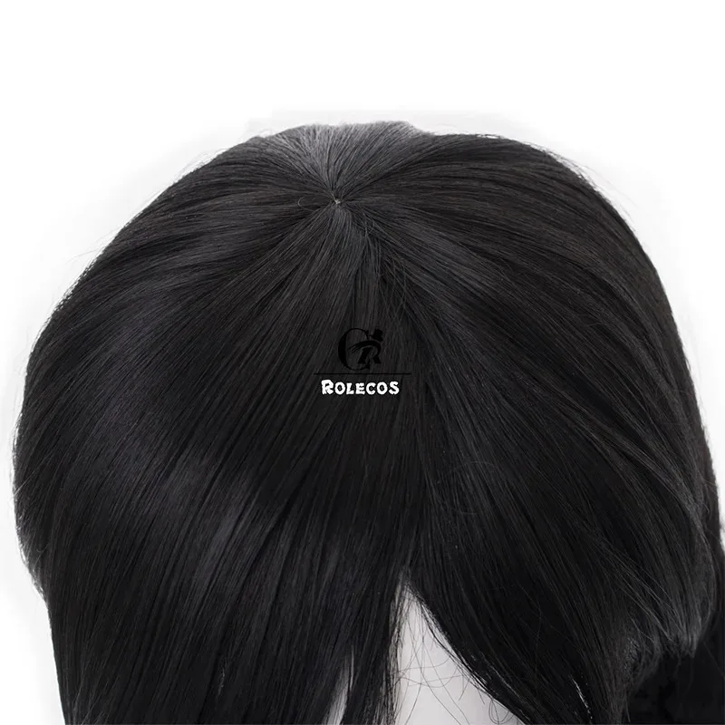 ROLECOS لعبة OW DVA تأثيري الشعر D.VA أكاديمية تأثيري أغطية الرأس هانا أغنية 45 سنتيمتر طويل أسود الاصطناعية ضفيرة الشعر النساء