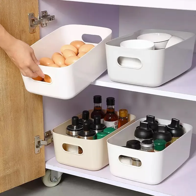 Stackable Storage Box,Rectangular Plastic Organizer Containers,Durable, Reusable,for Kitchen,Bathroom,Dorm Essentials image 5