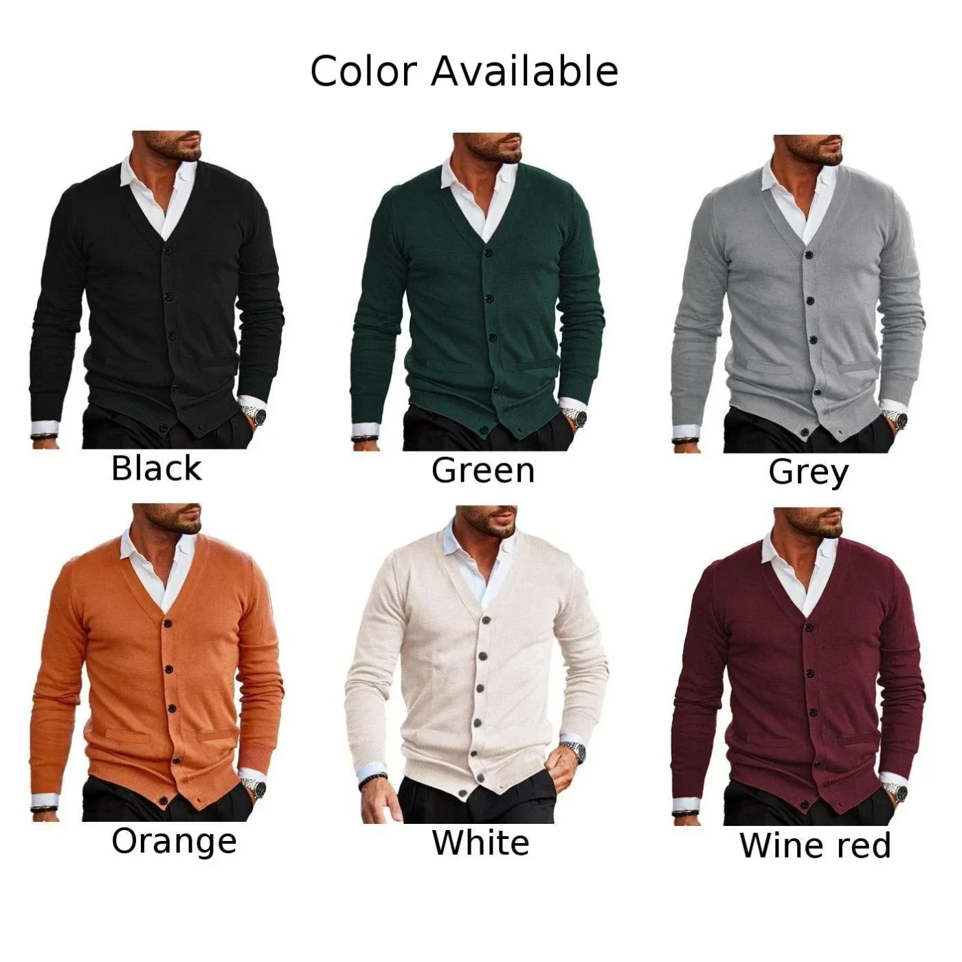 Masculino outono inverno com decote em v camisola vintage cardigan casual ajuste de malha com cardigan botão frontal sólido casual casa camisola cardigan