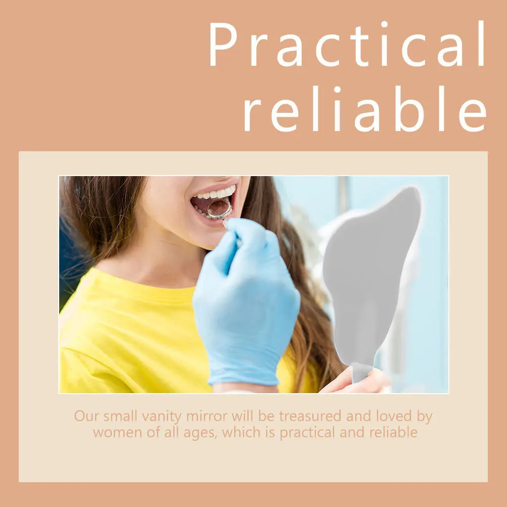 2 Stück tragbare Make-up-Spiegel, zahnförmiger Hand-Mini-Spiegel, kompakter Kosmetikspiegel für den weiblichen Gebrauch, Dentalspiegel