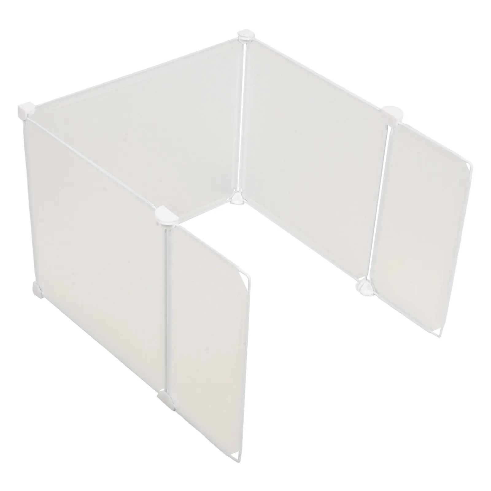 Cat Litter Box Privacy Screen White Anti Splash Splash Guard Open Top Litter Pan Plastic Enclosure Shield Urine Pee Barrier