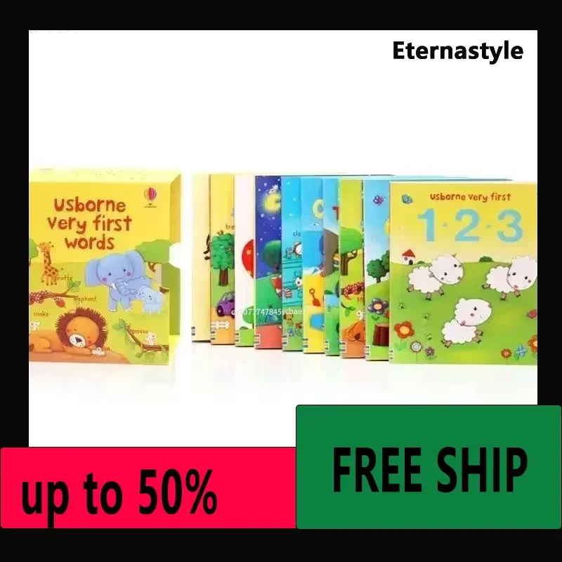 Hot Libro book 10 Books/Set USborne Very First Words Board Book Educational Toys For Children English Books For Children Baby En