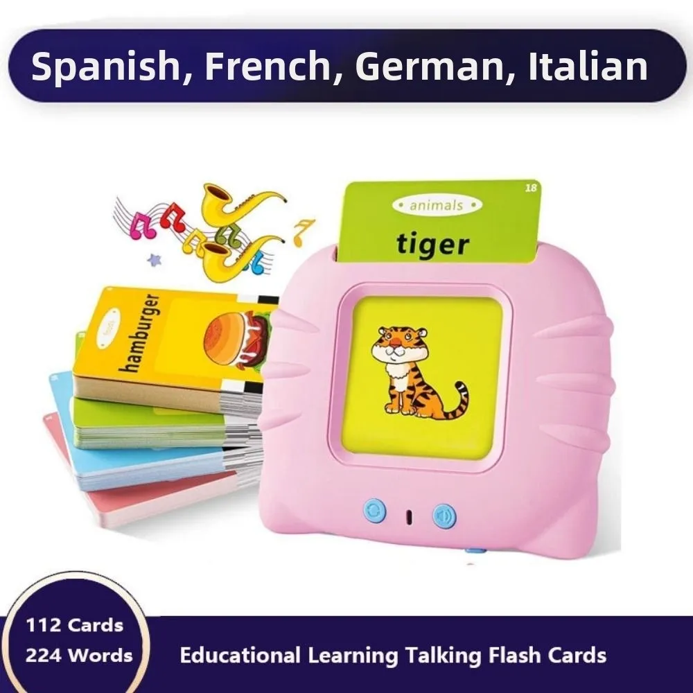New Multistyles Educational Learning Talking Flash Cards Plastic 112 Cards 224 Words Voice Card Machine Learn English Words Toys