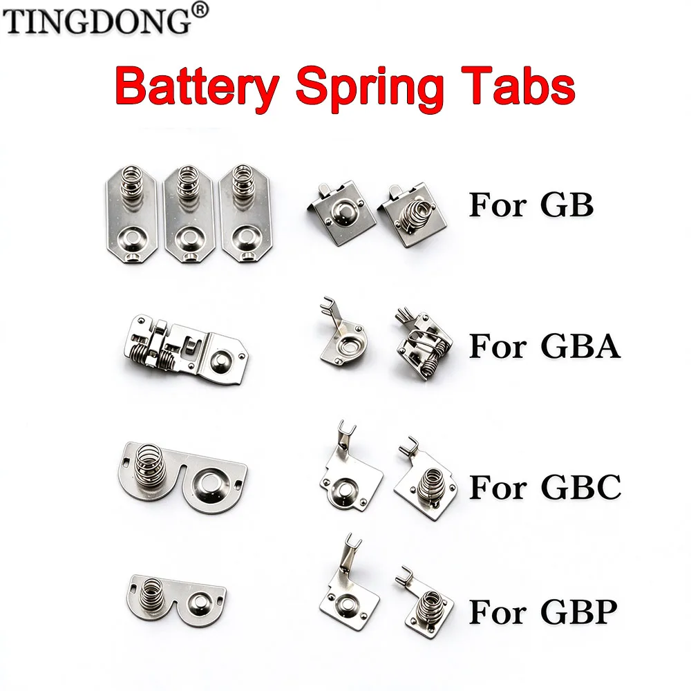 Set Battery Spring Contact Terminals Replacement Repair Parts For GB GBA GBC GBP Game Console
