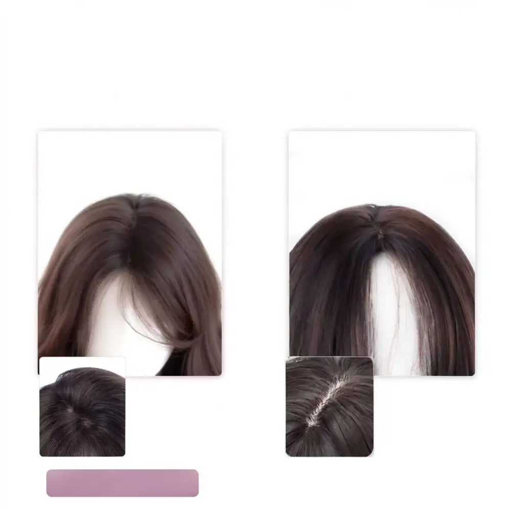 For Sihe Long Wavy Wig Natural Middle Part Synthetic Hair Breathable Rose Net Comfortable Daily Fashion Hair Piece