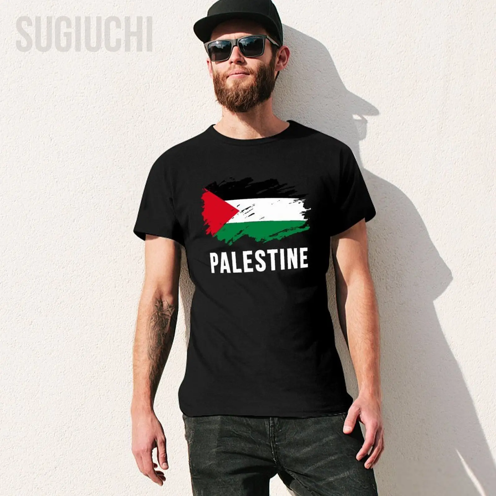 Unisex Men Vintage Palestine Flag Tshirt Tees T Shirts Women Boys 100% Cotton T-Shirt