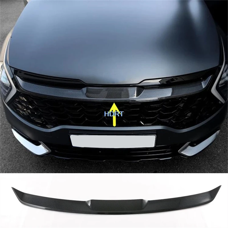 

Car Styling Accessories For Kia Sportage NQ5 2022 + Carbon Fibre Front Bumper Hood Strip Center Grill Molding Mesh Trim Cover