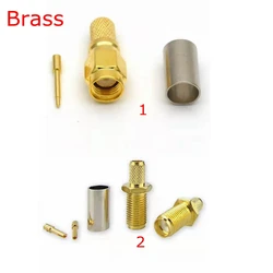 5pcs/lot LMR240 SMA Male Female Connector SMA Female Male Crimp for  RG59 LMR240 CNT240 Coaxial Cable Jumper Brass Gold Plated