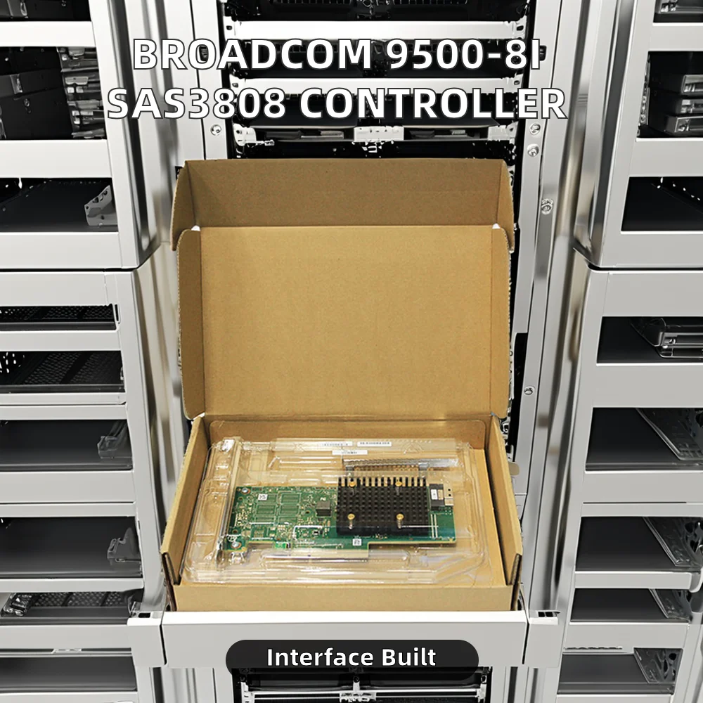 

LSI 9500-8i 9500-16i 05-50134-01 PCIe 4.0 x8 SAS3808 8 Internal Ports 12Gb/s SAS, 6Gb/s SATA, NVMe Tri-Mode HBA