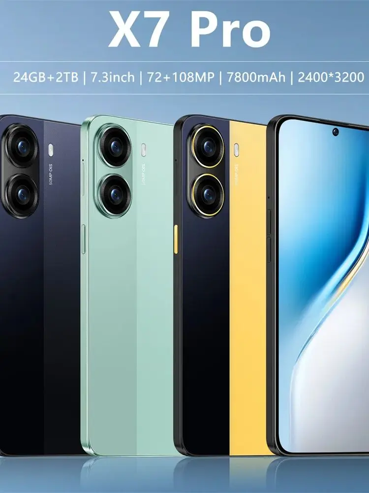 Neues Original-Smartphone für X7 Pro 7.3HD Handy 72MP+108MP 22G+2TB 7800mAh 5G Dual-SIM Android 14 Entsperrte Mobiltelefone