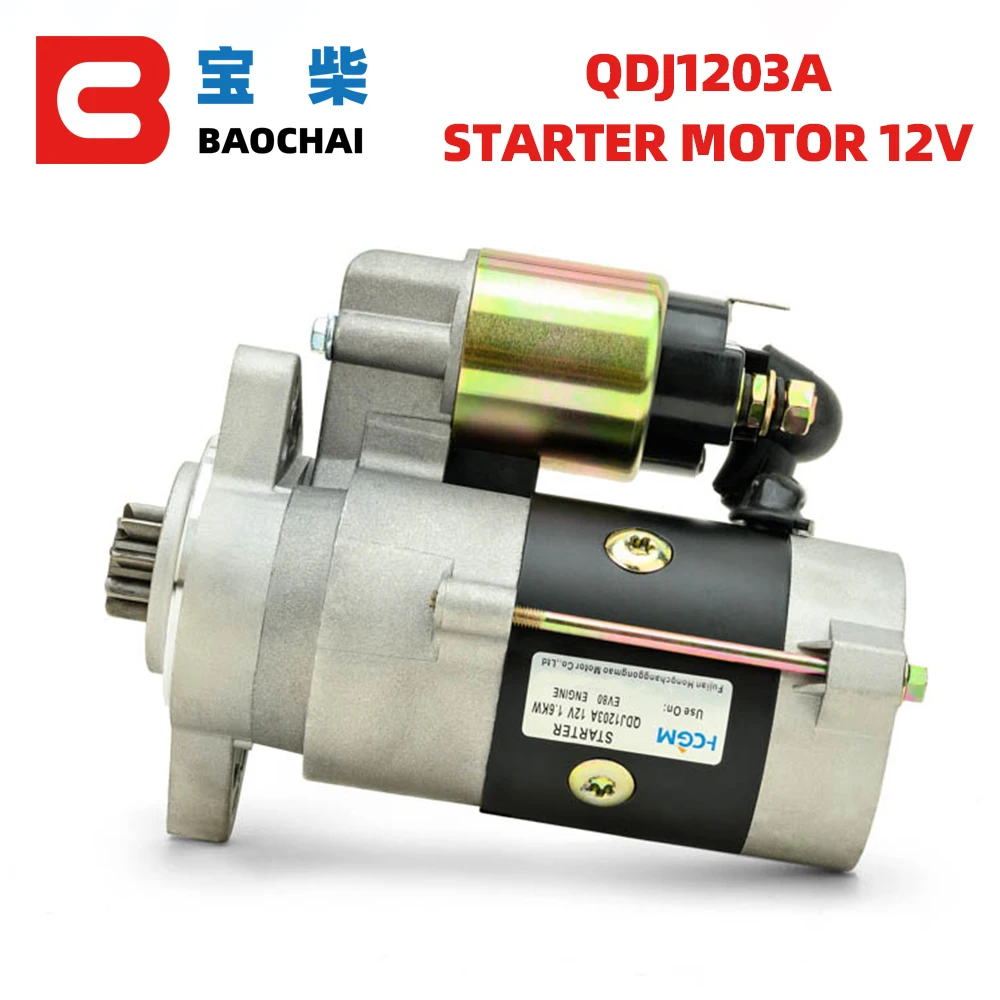 QDJ1203A 12V 1.6KW 9T Diesel Generator Starter Motor For EV80 2V80 CCW Diesel Engine Motor Starter Generator Parts