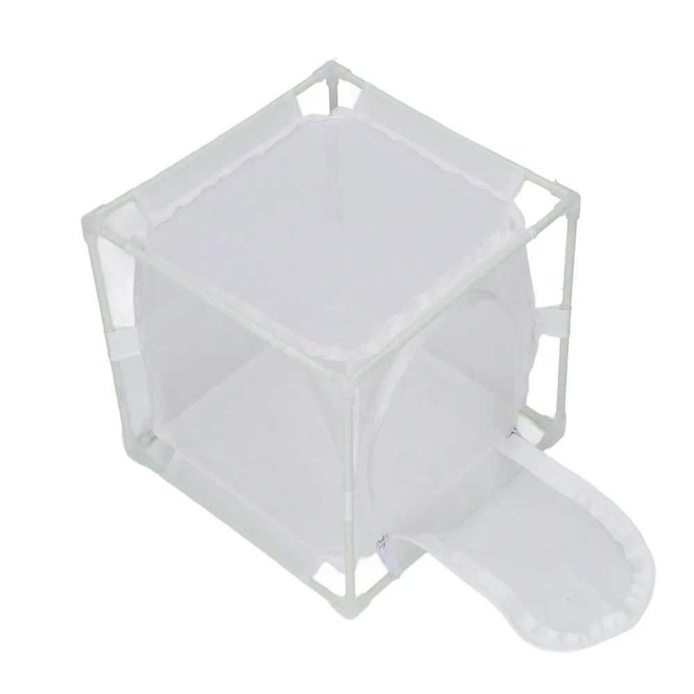 PVC Mesh Butterfly Habitat Cage Reusable Reversed U Shaped Insect Observation Cage Collapsible Sleeve Door Mesh Enclosure Box