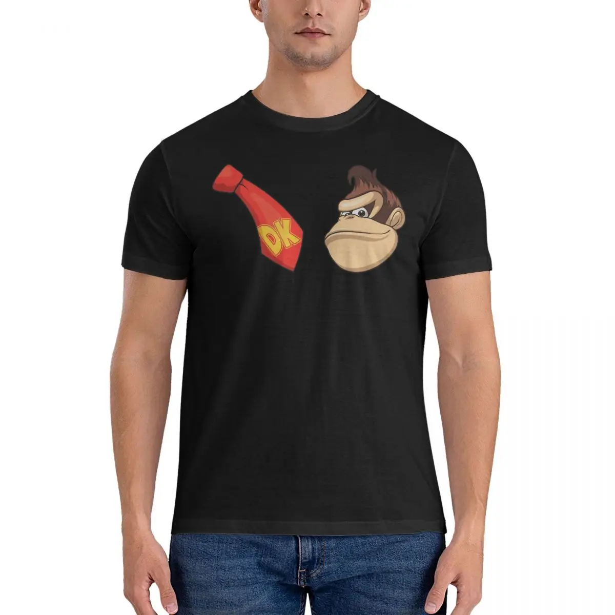 Men T-Shirts Sign Vintage Cotton Tee Shirt Short Sleeve D-Donkey Kong Game T Shirt Crewneck Clothes Gift Idea