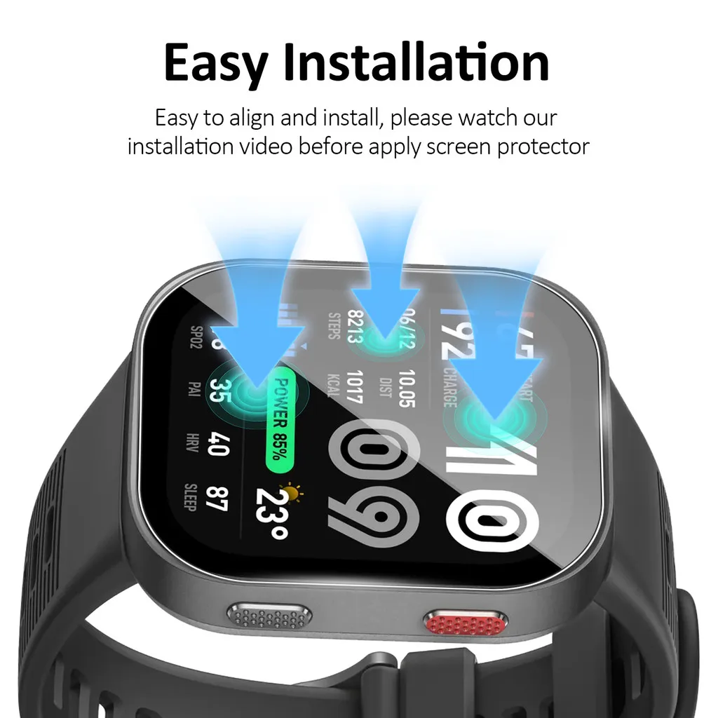 1-5PCS HD Clear Tempered Glass for Amazfit Bip Max Screen Protector Film positioning Easy Installation Auto Alignment Bip Max - view 4