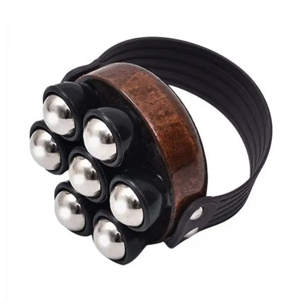 Wooden Massage Roller Compact Handheld Massage Tool Smooth 360 Rolling Balls for Full Body Back Neck Foot Legs Travel