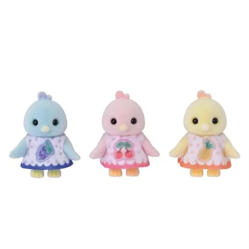 Sylvanian familles aveugle porte-clés figurines originales enfants jouet pour fille agrumes oiseau famille maison de poupée meubles jouets