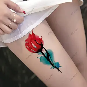 Waterproof Temporary Tattoo Sticker Red Tulip Rose Flowers Beautiful Hand Leg Back Flash Tatoo Fake Tatto for Woman Men