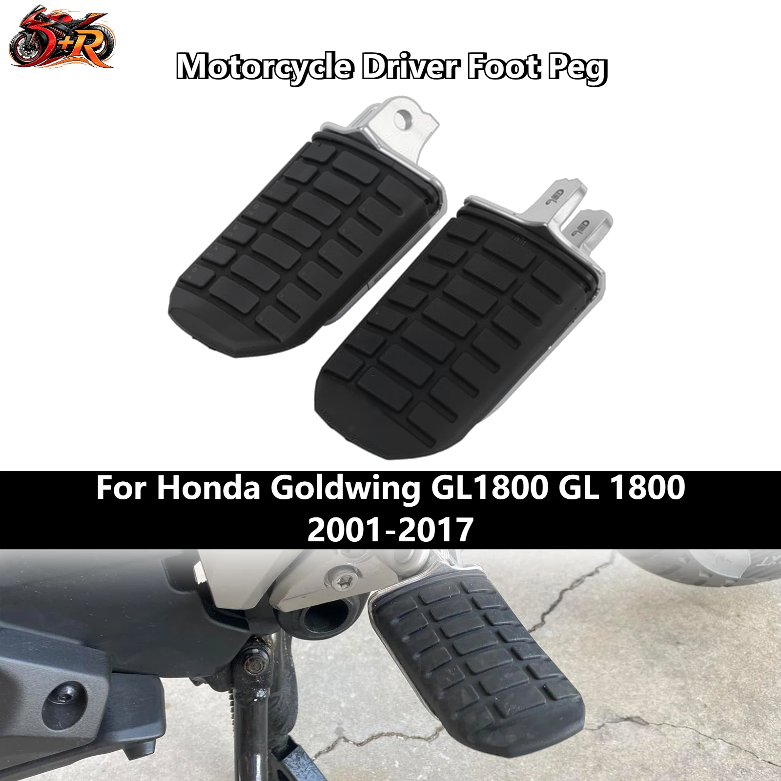 

Motorcycle Front Footpeg Rider Driver Foot Peg Footrest For Honda Goldwing GL1800 GL 1800 2001-2017 1 Pair 2010 2012 DONGRAN