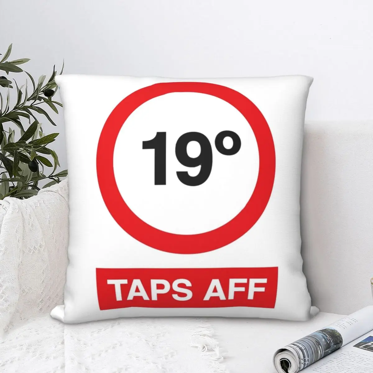 TAPS AFF! - Warning Symbol Square Pillowcase Polyester Pillow Cover Velvet Cushion Decor Comfort Throw Pillow for home sofa