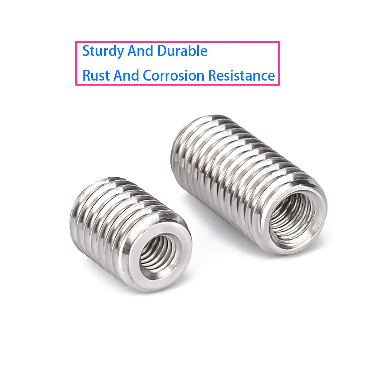 304 Stainless Steel Male Female Thread Nuts Thread Conversion Insert Sleeve Thread Protector M3-M8 for Industrial Fastening & Th