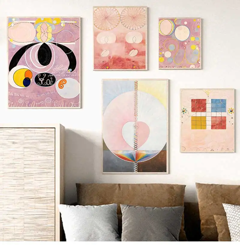 Hilma Af Klint Abstract Exhibition Museum Poster Bohemian Wall Art Print Picture Scandinavian Canvas Painting Home Bedroom Decor