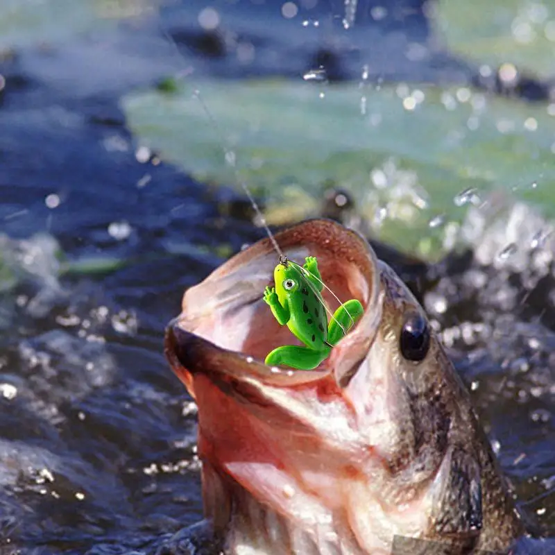 1Pcs Wobbler Soft Lures 5.5cm 5g Eyes Artificial Silicone Frog Bait with Hook For Catfish Perch Bass Pike Fishing Tackle - view 2