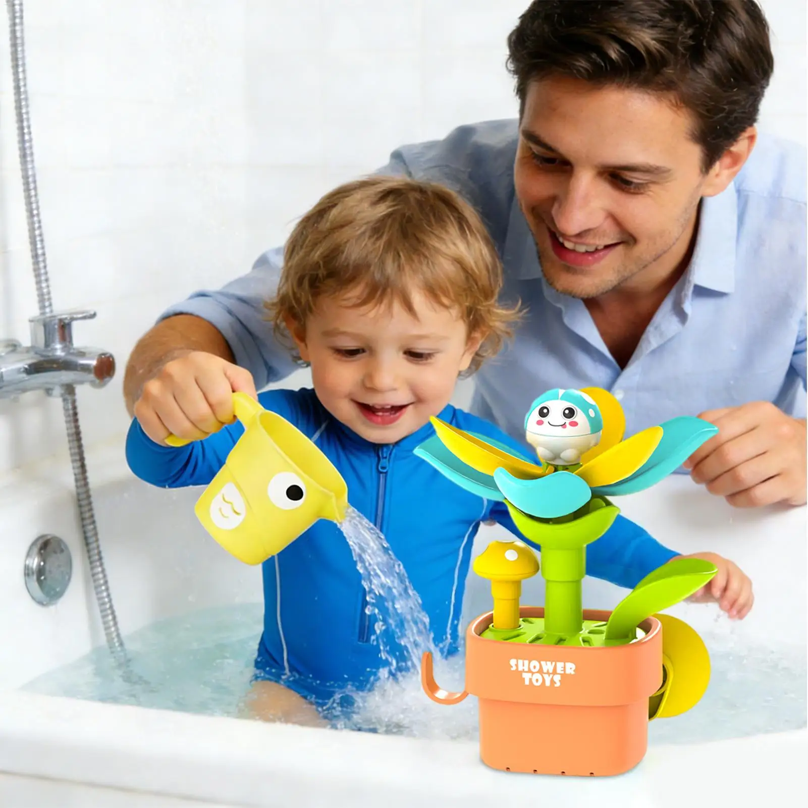 bath-toys-interactive-watering-flower-game-with-irrigation-cup-suction-cup-shower-toys-for-kids-boys-girls-ages-1-3-home-shower