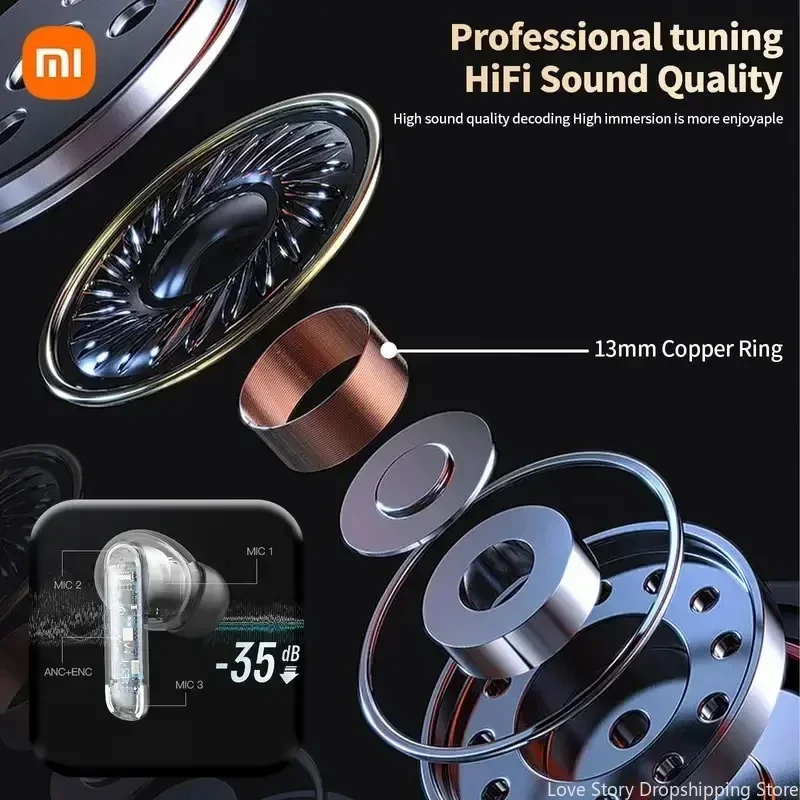 Xiaomi Redmi Color Screen Earbuds Touch Control Bluetooth Wireless In-Ear Ultra Long Battery Life Advanced Noise Cancellation