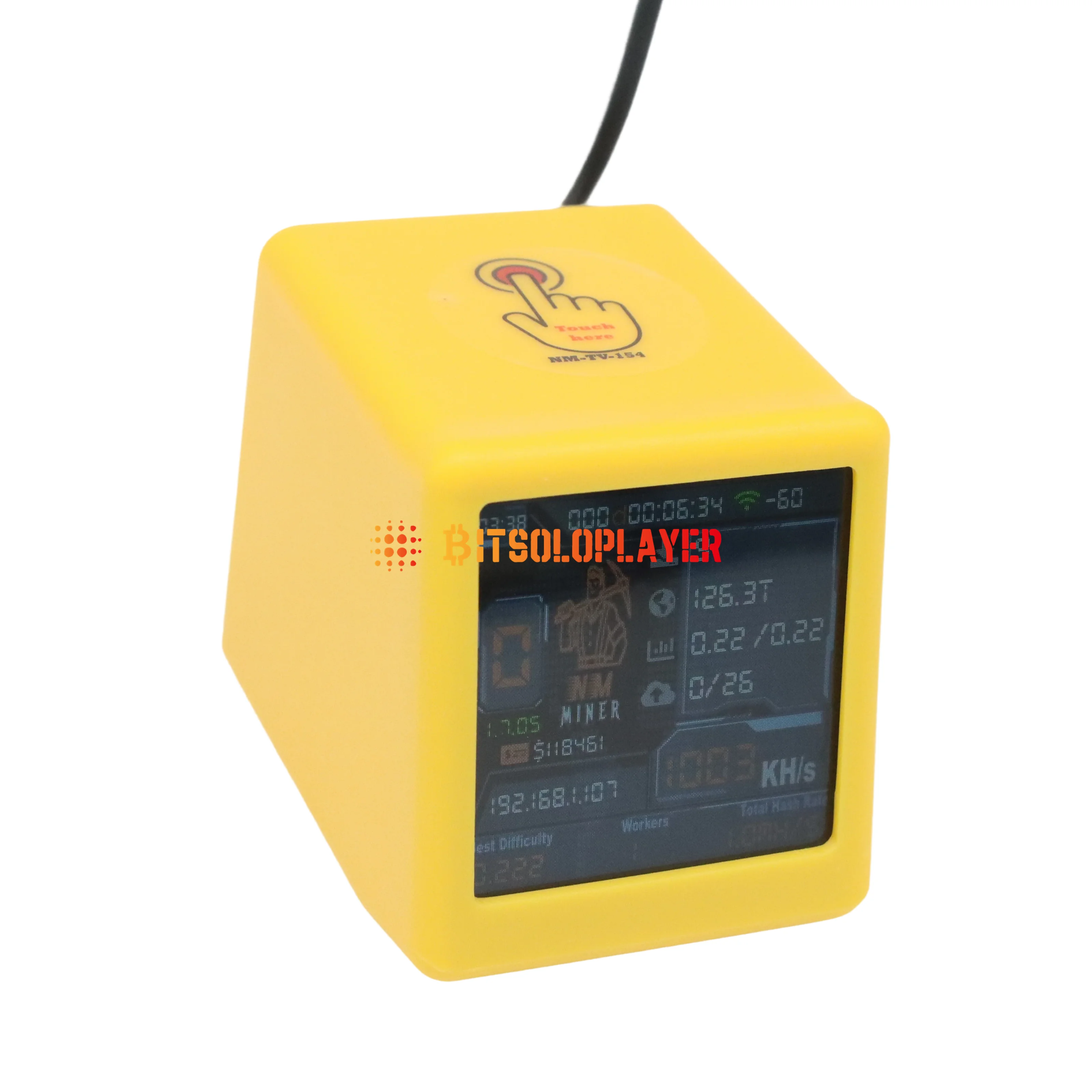 2025 새로운 NMminer 스마트 TV 1060KH/S 시계 광부 BTC 암호화 홈 솔로 광부 ESP32 BTC SOLO 복권 광부 및 스마트 선물