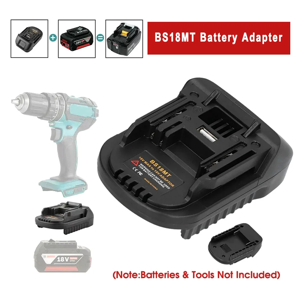 

BS18MT Battery Adapter Converter USB For Bosch 18V BAT619G/620 Batteries Convert To For Makita 18V BL 1860 Lithium Battery
