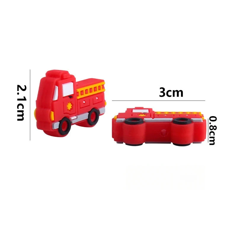 子供のためのシリコーン消防車の形のおもちゃ,赤い色,創造的,DIY,学習,教育,男の子と女の子への贈り物,漫画の製品