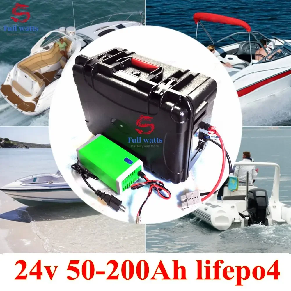 

Водонепроницаемая литиевая батарея Lifepo4 24 В 50 Ач 60 Ач 80 Ач 100 Ач 120 Ач 150 Ач 200 Ач с BMS для инвертора троллингового двигателя + зарядное устройство 10 А