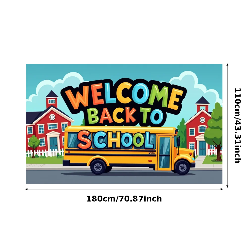 Colorful Back to School Banner School Bus Design Classroom Signage Welcome Banner For Student Welcome Classroom Decoration
