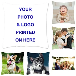 Custom Cushion Cover DIY Customized Throw Pillow Home Decorative Square Wedding Pets Baby Print Pillowcase Drop Shipping