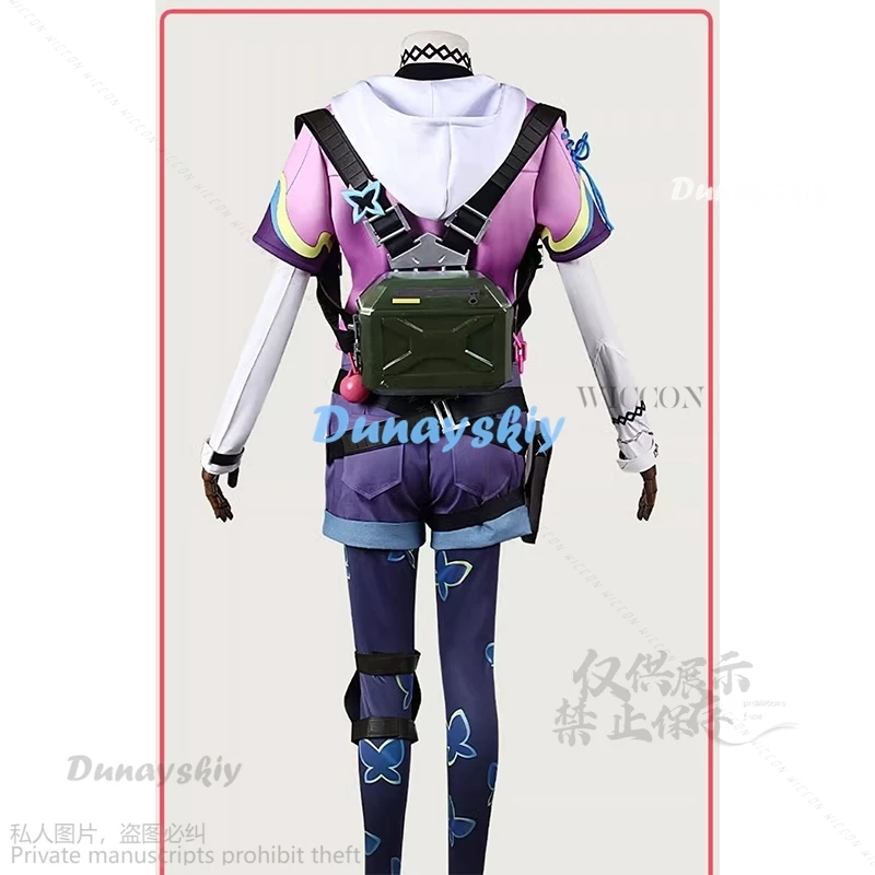 Game VALORANT Clove Cosplay Costume Shoes Wig Role Play Uniform Halloween Carnival Party Christmas Outfit Prop Bag Set Suit Cos