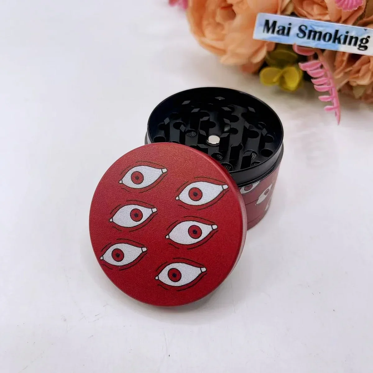 Moedor de Ervas Gojo de 2 Polegadas, Moedor Manual de Metal de 4 Camadas para Especiarias, Pimenta, Sal, Ferramenta de Fumar Jujutsu Kaisen