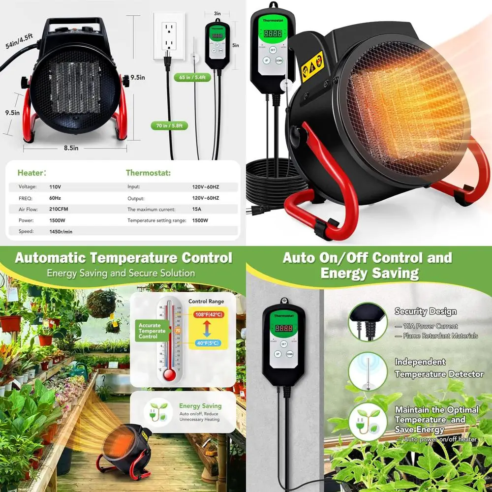 

Цифровой термостат для теплицы — автоматическое управление мощностью, быстрое нагревание, защита от перегрева для зимних растений, палаток для выращивания и