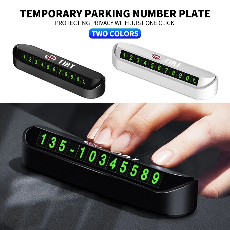 Car Styling Temporary Parking Card Phone Number Card Plate For Fiat 500 Ducato Pondo Punto Panda FR Abarth Doblo Stilo Bravo
