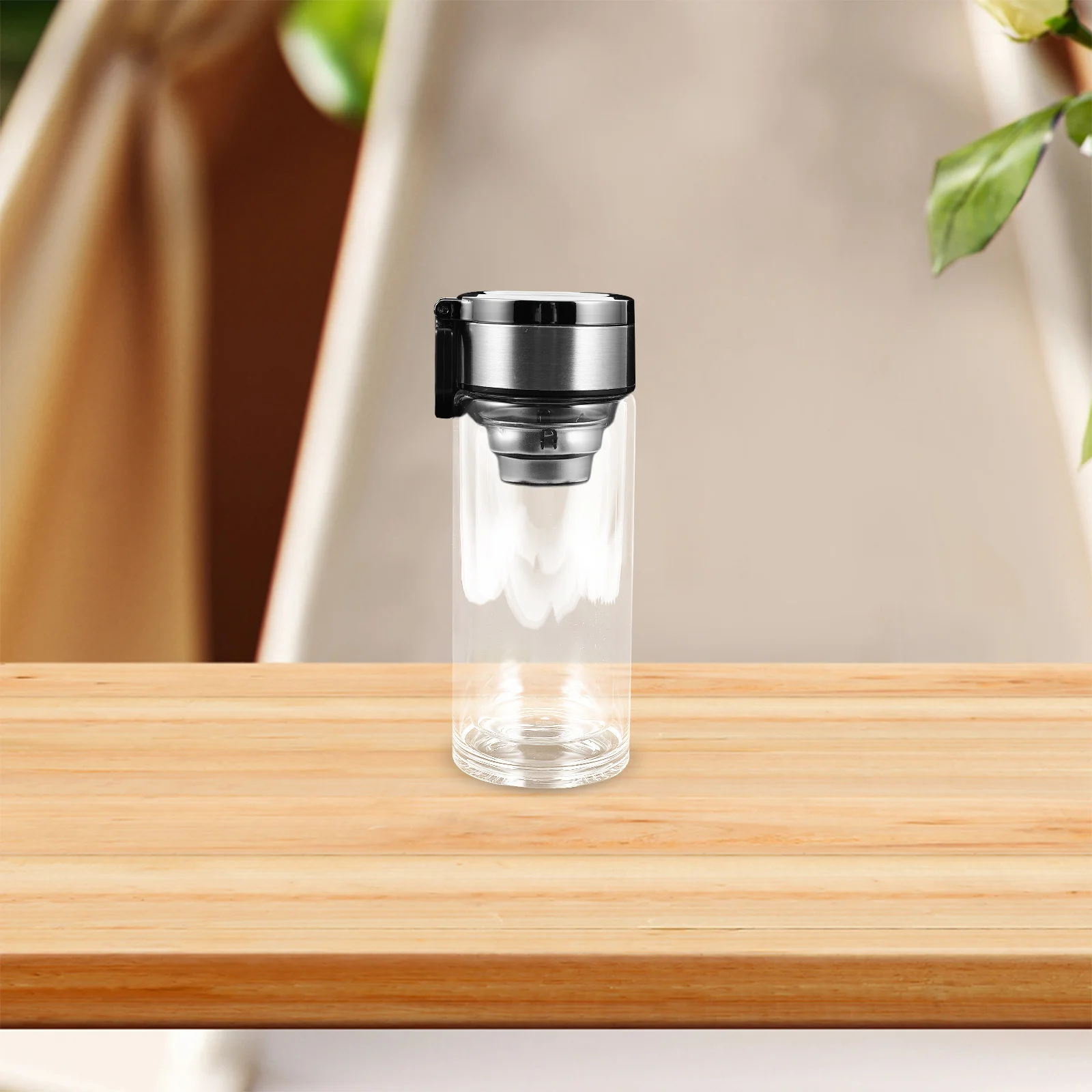 

240Ml Double Layered Glass Tea Tumbler Transparent Infuser Bottle with Handle Tea Strainer Cup for Home Outdoor Business Enjoy