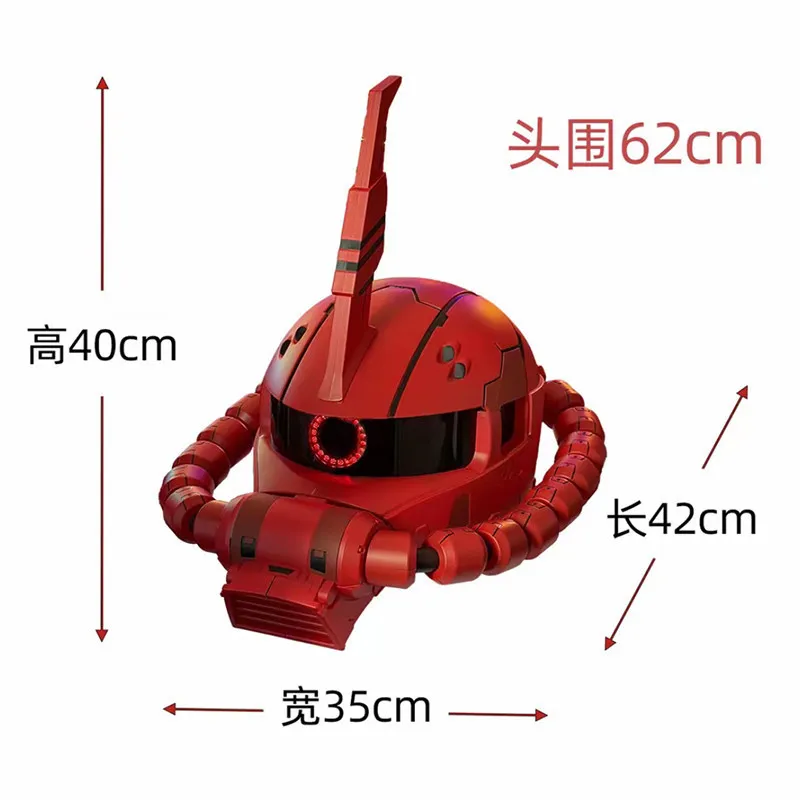 2026 New Zaku Wearable Electric Helmet Mask With Led Light Spray Function Anime Figures Zaku Thermal Tomahawk Peripheral Gifts view 3