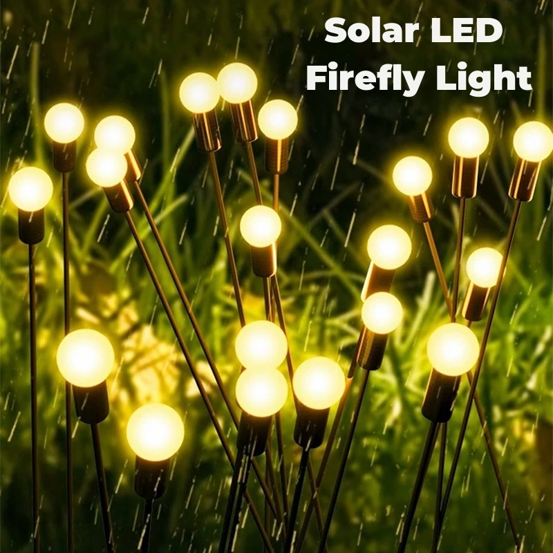 6/8/10LED Solar Firefly Light Outdoor Graden Swaying Lawn Lamp Waterproof Courtyard Landscape Steet Path Decoration Solar Lights