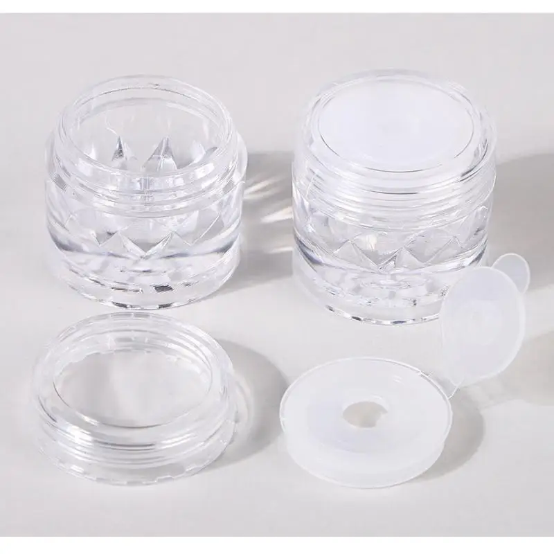 2/5 PCS Bottiglie di polvere sciolte vuote Barattoli di setaccio con contenitore di polvere in rete Tappo trasparente Bottiglie riutilizzabili cosmetiche fai da te Trucco