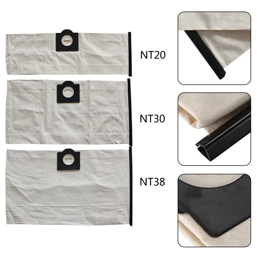 Reusable Washable Vacuum Bags for NT20 NT30 NT38 NT48/1 NT65/2 Models Built with Strong Material and Efficient Filtration