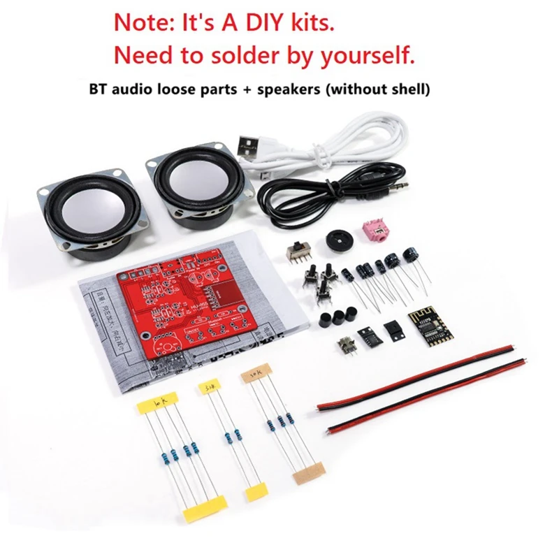 DIY Bluetooth Speaker Kit Mini Home Stereo Sound Amplifier DIY Electronic Kits For Soldering Practice Without Shell