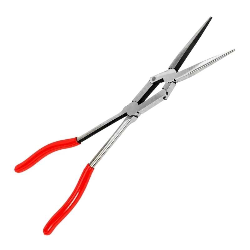 A2BA Fine Nose Pliers 13 In with PVC Grip Cover and Double Joint Force Transfer for Home Maintenance, Shop Repairs, and Tight