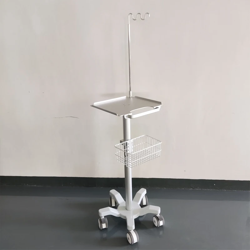 Multifunctional ECG Trolley Aluminum alloy Rolling Cart Medical Equipment Ventilator Trolley Metal Defibrillator Trolley