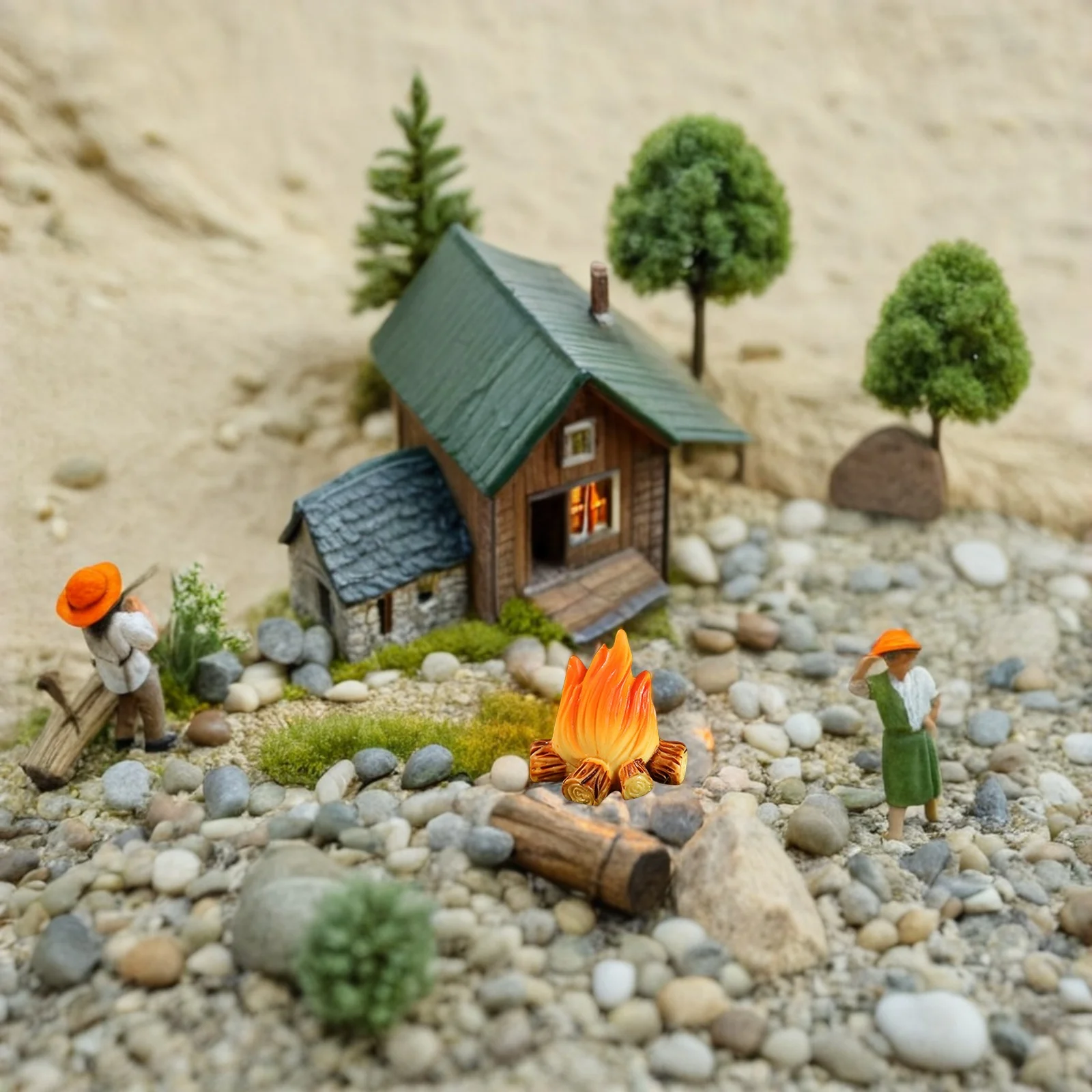 

20 Pcs Fire Decoration Ornaments Micro Model Camping Party Favors Christmas Mini Fake Campfire Baby Centerpiece for Table